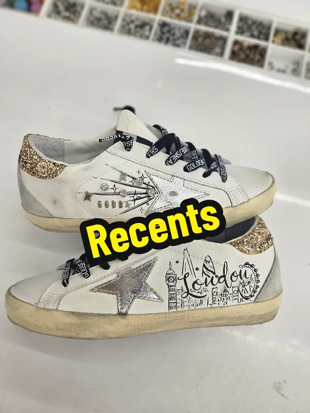 a few recent co-creations, from me to you. (for an appointment, please whatsapp our store. number in bio.)  #london #fyp #trending #goldengoose #cocreation 