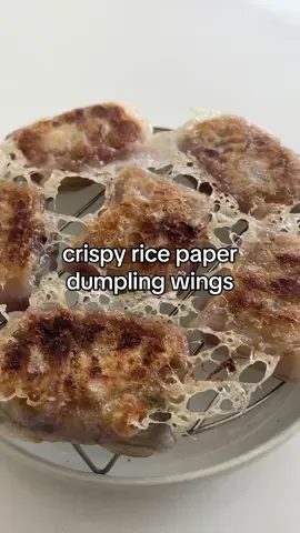 crispy rice paper dumpling with wings!! or crispy rice paper dumpling skirt 🤭  can’t believe its been almost 3 years since i first shared the original rice paper dumpling recipe 😦 time flies.  ill be sharing improved original recipe along with this version with the crispy wings soon!! 🫡 