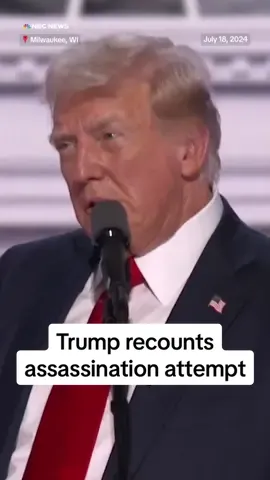 While giving his keynote speech on the last night of the #RNC, former President #Trump spoke, in great detail, for the first time about his attempted assassination.