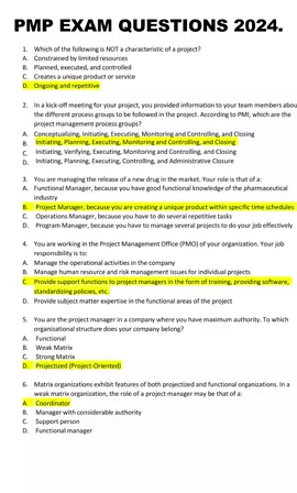 Pmp Exam Questions 2024. #pmp