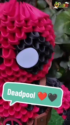 Deadpool ha llegado ❤️🖤 Te gustaría ver el tutorial ? 💥  #deadpool #figurasdepapel #origami3D #manualidades #marvel 