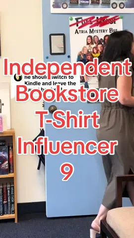Replying to @Mick BookTok villain David’s controversial reading methods of  cracking the spine and being the rubber band bookmark guy has pissed off the internet but has resulted in Sierra getting showered (or Sower-ed, see what i did there, Tory?) with gifts. #officelife #corporatelife #workinginpublishing #tshirt #bookstore #independentbookstore @Sower Books 