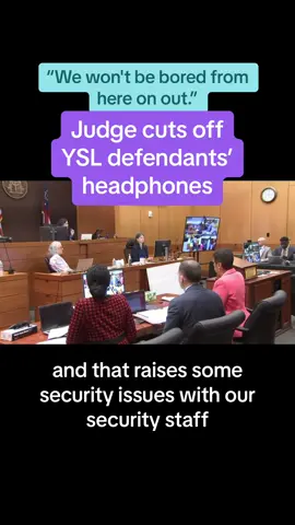 The new judge in the Young Thug / YSL trial is Paige Reese Whitaker, and she said during today's status conference that defendants' access to headphones is coming to an end. This is in addition to limiting the number of outfits the defendants can wear. (You can watch here explain that here  @Meghann Cuniff.) The Fulton County sheriff's deputies talked to Judge Whitaker after she got the case following Judge Ural Glanville's recusal, and they told her about security concerns related to the defendants listening to things on laptops during court. Bruce Harvey, attorney for Quamarvious Nichols, said it was to 