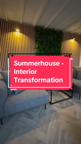 Summerhouse Interior Transformation ✨  After a whirlwind of weeks, the moment has arrived to unveil the dazzling makeover of the summerhouse! I aimed to mirror the house’s vibe, opting for hard waring Vinyl flooring from FDF, sleek wall panels from WVH, and a show-stopping faux living wall from HB. The space now exudes a fresh, modern flair that I absolutely adore. Vinyl flooring - @Factory Direct Flooring - Ultrafelt Natural Oak Parquet Cushioned Vinyl - Link in ‘Summerhouse’ highlight Wall panels - @The Wood Veneer Hub - Acupanel® Contemporary Oak Acoustic Wood Wall Panels - Link in ‘Summerhouse’ highlight Faux wall panels - @Home Bargains - Foliage Panels 1m2 - Link in ‘Summerhouse’ highlight on my Instagram #summerhouse #summerhousedecor #summerhouseideas #gardenroom #gardenroomdecor #logcabindecor #mrshinchhome #mrshinch #woodveneerhub #factorydirectflooring #homebargains #decor #homedecor #homedesign  Items tagged may be gifted