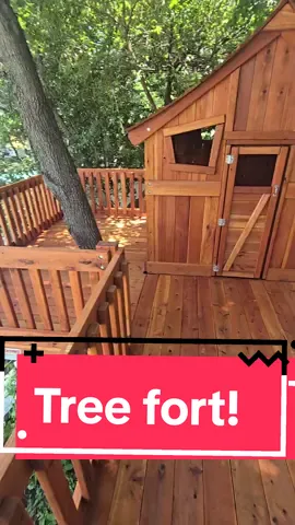 How cool is this tree fort? 😁 #swingset #playhouse #treehouse #playset #madeinamerica #madeinusa #kidsactivities #kidstiktok #toddler #toddlersoftiktok #toddlermom #toddlerlife #toddleractivities #mom #momlife #kidsfashion #toddlerfashion #backyard #backyardgoals #activekids 