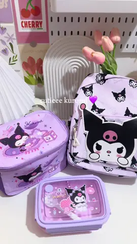 KUROMI bag, lunch box and lunch bag for kids 😍💜 super cutieeee! 🫶 #kuromi #sanriokuromi #sanrio #kuromibag #kuromilunchbag #kuromilunchbox #kuromilunchbag