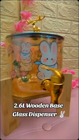 2.6L Wooden Base Glass Dispenser 🐰 Very aesthetic and elegant glass dispenser nasa yellow basket na yan 🤩 #fyppppppppppppppppppppppp 