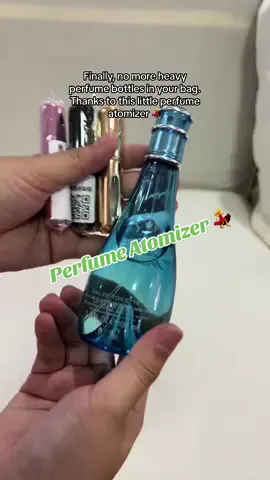 Finally, no more heavy perfume bottles in your bag. Thanks to this little perfume atomizer 💃🫶🏻 Sa mahilig mag mini bag dyan. This is for youuuu! Click the yellow basket. #perfumeatomizers #perfumeatomizer #perfumeatomizerbottle #perfume #atomizer #atomizers #atomizerspray 