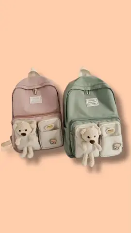 BIGSALE  Korean backpack student schoolbag canvas bear cartoon large capacity versatile backpack #kidsbackpack #backpack #schoolbag #schoolbackpack #studentbackpack #backtoschoolhaul 