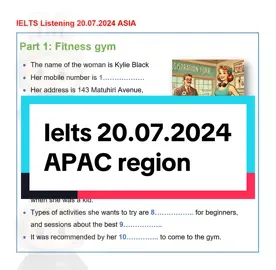 KEY: 0211314092 – stress- swimming – soccer – dance – neck – ankle – boxing – diet - boss #ielts #part1 #listening #dictation #real #APAC #Asia #Key #edutok