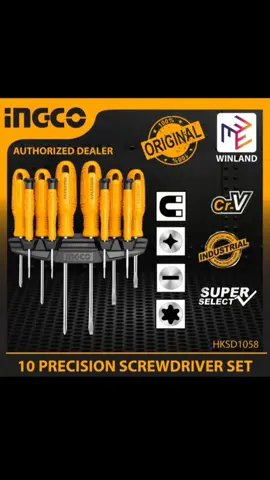 New Ingco by Winland 10PCS Screwdriver and Precision Screw driver Set (SS) HKSD1058 ING-SS #screwdriver #precisionscrewdriver #Ingco 