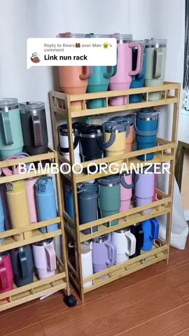 Replying to @Bears🐻 over Man 🤮 here’s the bamboo rack organizer ✨ #rackorganizer #rackorganizers #rackorganizerwithwheels #bamboorack #bamboorackorganizer #organizerwithwheels #organizer 