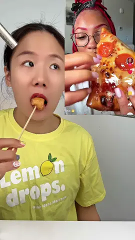 Candied Pizza🍕 탕후루 피자 이거 왜 맛있어요...? 😂 #mukbang #먹방 #fyp #food #asmr #Foodie #candypizza 