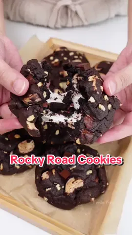 Mahilig ka din ba sa Rocky Road Ice Cream? 😍 For sure magugustuhan mo to bestfriend!  Rocky Road Cookies: 140g Butter, room temp (5/8 cups) 80g White Sugar (1/3 cup) 100g Brown Sugar (1/2 cup) 75g beaten Eggs, room temp (around 1 1/2 eggs) 2.5g Vanilla Extract (1 tsp) 230g All Purpose Flour (2 cups + 1 tbsp) 4g Baking Soda (1/2 tsp) Pinch of Salt 35g Cocoa Powder (1/3 cup) 1 tsp Instant Coffee Powder 80g Crushed Nuts, either peanut or cashew (2/3 cups) 100g Chocolate Chips (1/2 cups)  90g Marshmallows (around 2cups) This recipe will make 12 cookies, 75grams each.  Baked @ 180C preheated oven for 14-16mins.  I used up & down heat with fan on.  Enjoy bestfriend! ❤️🍪❤️ #FoodieFred #HiBestfriend #FYP #EasyRecipe #longervideos #cookies #baking #rockyroad