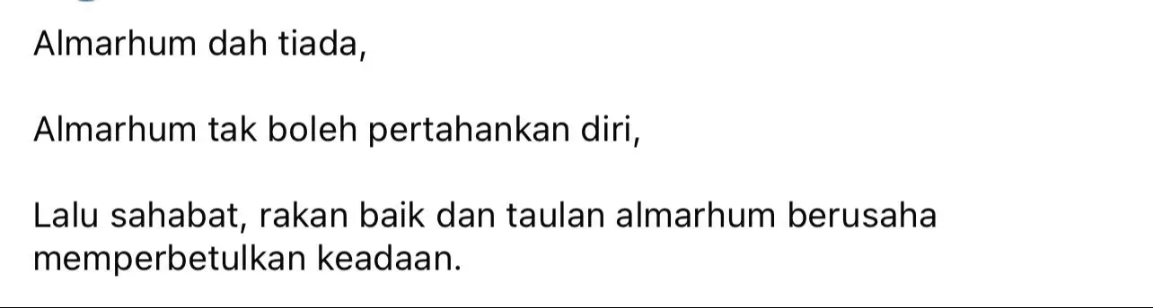 😭😭😭😭 Innalillahiwainnailaihirojiun….Semoga arwah ditempatkan di kalangan orang yang beriman serta beramal soleh. Semoga aibnya terus tertutup, semoga pelaku juga mendapat balasan yang setimpal dengan apa yang dia lakukan🤲🏻