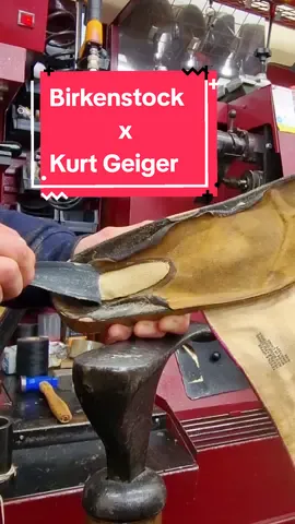 Birkenstock x Kurt Geiger. Footbed Lining and Sole replacement. No Problem. #shoerepair #craft #art #birkenstock #kurtgeiger 