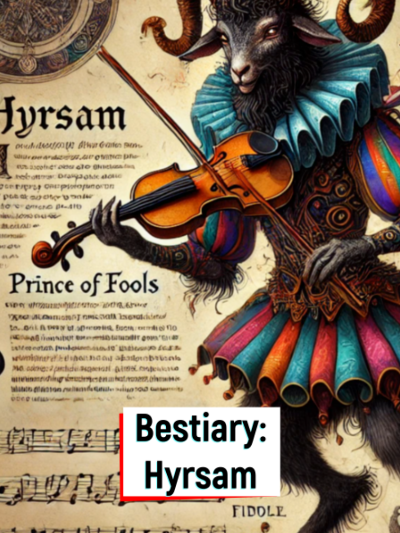 Bestiary Entry 24: Archfey Hyrsam, Prince of Fools - Perhaps one of the oldest archfey, Hyrsam undermines his true power by acting a drunken fool in the court, but secretly hates the Fey Courts, and wishes to bring the Feywild back to its savage beginnings, before the Archfey, before the elves. #dnd #dndtiktok #gm #dndbestiary #archfey #gamemaster #dungeonmaster #darkfantasy #darkfantasyai #dnd5e #dungeonsanddragons #dungeonsanddragons5e #ttrpg #feywild