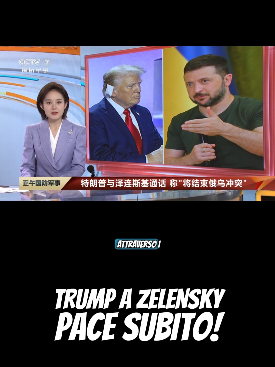 Nel servizio della #TV della #Cina il candidato alla #presidenza #USA #Trump ha comunicato di aver #chiamato #Zelensky dicendo che appena #eletto farà la #pace tra #Ucraina e #Russia