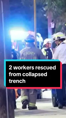 The workers became trapped around 8:30 last night at a residence on Rosemount Avenue.  For more, go to CP24.com #cp24 #cp24news 
