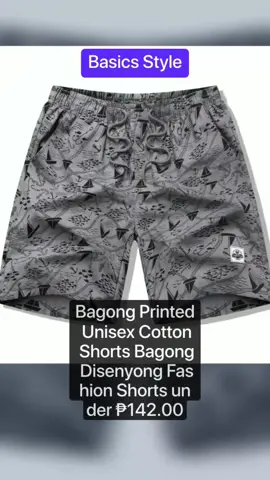 Bagong Printed Unisex Cotton Shorts Bagong Disenyong Fashion Shorts under ₱142.00 Hurry - Ends tomorrow!#foryoupage 