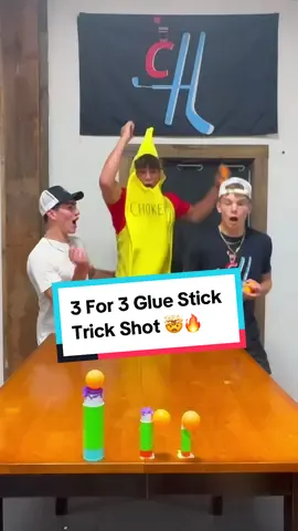 3 For 3 Glue Stick Trick Shot! (Big, Medium, Small) #carsoncurran #carsonhockey #trickshot #trickshots 