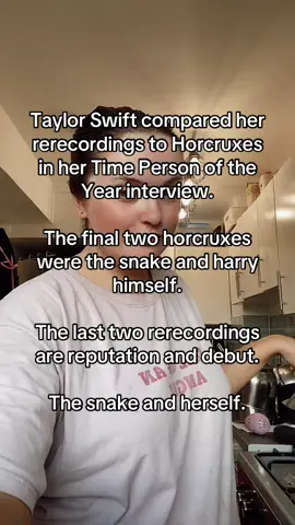 In her Time Person of the Year article taylor swift compared the rerecording process to either collecting infinity stones or the horcruxes from harry potter. #swifttok #swifties #erastour #TSTheErasTour #taylornation #taylorswift #horcrux #harrypotter #theblackdog #mskingbean89 #reputation #reptv #reputationtaylorsversion #debut #debuttv 
