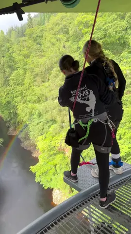 The luckiest person in the world🍀 #highlandflingbungee #bungee #Scotland #Summer #rainbow 