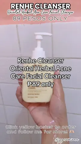 Renhe Cleanser Oriental Herbal Acne Care Facial Cleanser ₱89 only! #cleanser #acnetreatment #herbal #facialcare #effective 