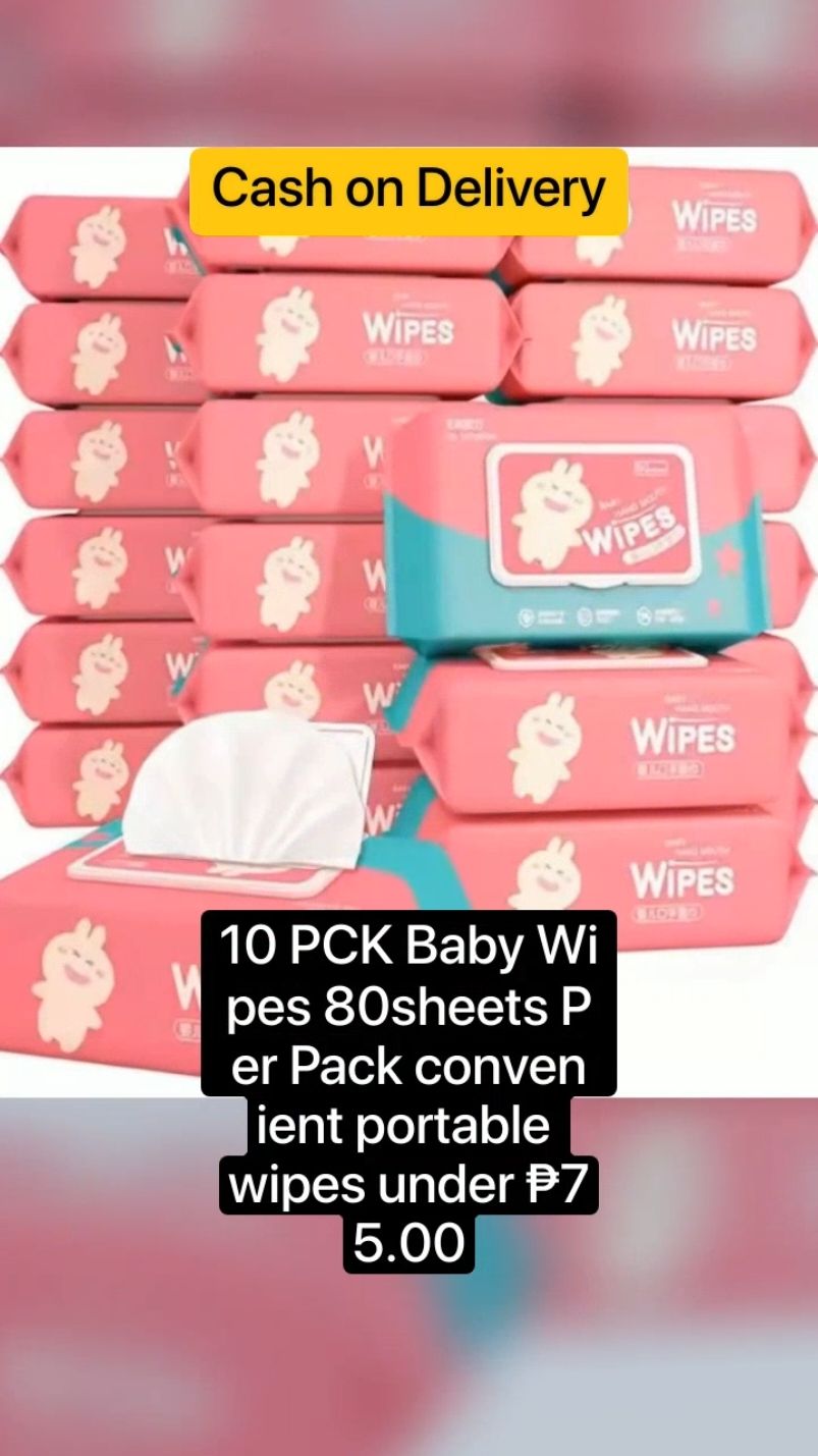 Baby wipes for only 75 pesos 10 PACKS na#BABYWIPES #trendingwipes