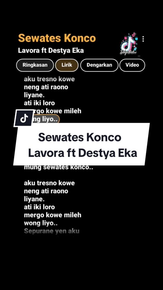 Sewates konco, iso opo ? #lirikgoogle #liriklagu #nyanyibareng #sewateskonco #lavora #foryoupage #trendingsong #xyzbca #fyp #dhysthetics 