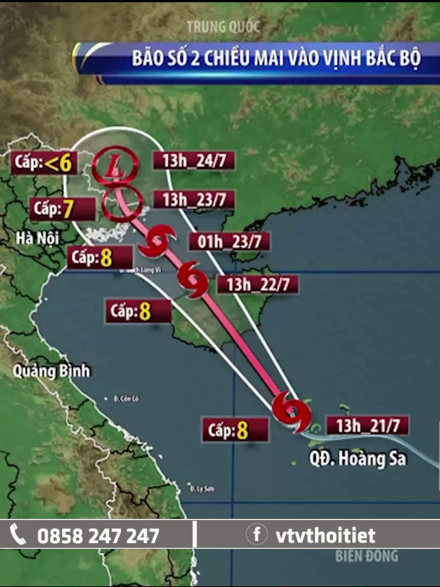 Bão số 2 có tên quốc tế là Prapiroon, nhiều nơi mưa rất to từ đêm 22/7 | VTVWDB