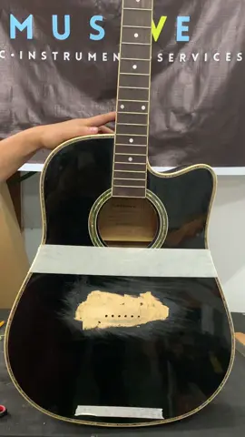 Feelmore acoustic guitar broken bridge fixed and fully set up💯🎸🎶. No more pain with this black acoustic guitar 😊, Thank you sir for trusting Musive and for choosing us as your guitar technician, until next time sir🙏🏻🫡. Job done🔰 ✅Fix broken bridge ✅Sanding and repainting scratch part. ✅Change bone saddle ✅Change bone nut ✅Change new set of string ✅Low action ✅Body polishing ✅General cleaning For inquiry please message us 📩📩📩 Or call ☎️ 0966-693-4855. Visit our physical store located at ⬇️ 📍 142 A. Mabini st. Crossing Artiaga St. Davao city. Beside Samboy's Fried Chicken and Beside ASRODEL hotel and near ALU Hotel At Roxas Ave. Davao city. Opens Monday to Saturday 9:00am to 6:00pm⏱🗓  #guitarrepairshop  #davaodrumshop #Guitarfullsetup #Guitarrestoration #davaoguitarrepair #guitargeneralcleaning #drumaccessories #acousticbrokenneckrepair #acousticbrokenbridgerepair #guitaraccessories  #musicalinstruments  #musicalinstrumentshop #foryou #viralvideo 