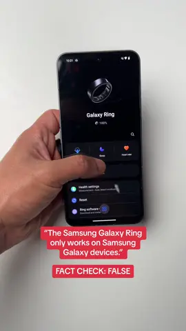 A review recently came out claiming that the Samsung Galaxy Ring only works on Samsung Galaxy decices. This is untrue. As long as you have the Samsung Galaxy Wearable App downloaded it will work. Simply connect to your phone by holding down the button on the case like any other Bluetooth device and connect. It will then walk you through the process to download additional data for the Ring, just like on a Samsung phone, and then prompt you to download the Samsung Health app to get the most out of your data (but is not required). The only thing that wouldn’t be available is Galaxy AI features and that is still only in the @SamsungUS Health App. #samsunggalaxy #samsunggalaxyring #galaxyring #edc #smartring #ring #healthtracker #fitnesstracker 