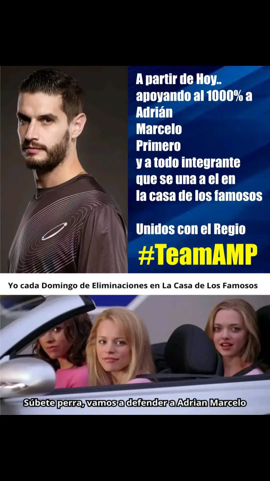 a partir de Hoy, a fulll el apoyo a este Regio  Adrian Marcelo Primero Todos los Team Unidos que vamos a tener competencia fuerte, pero no imposible... #TeamAMP #TeamAdrianMarcelo #TeamMilanesas #TeamRegios #LaCasaDeLosFamososMexico 