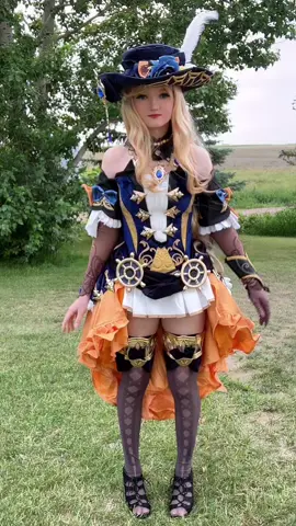 this dance is not easy to do when in heels on grass and in an outfit that has a bunch of metal pieces that feel heavy and dont want to break anything :) #navia #naviacosplay #naviagenshinimpact #GenshinImpact #genshinimpact33 #genshincosplay #genshinimpactcosplay #genshin #fypシ゚viral #fypシ #xyzbca #galaxxxkey 