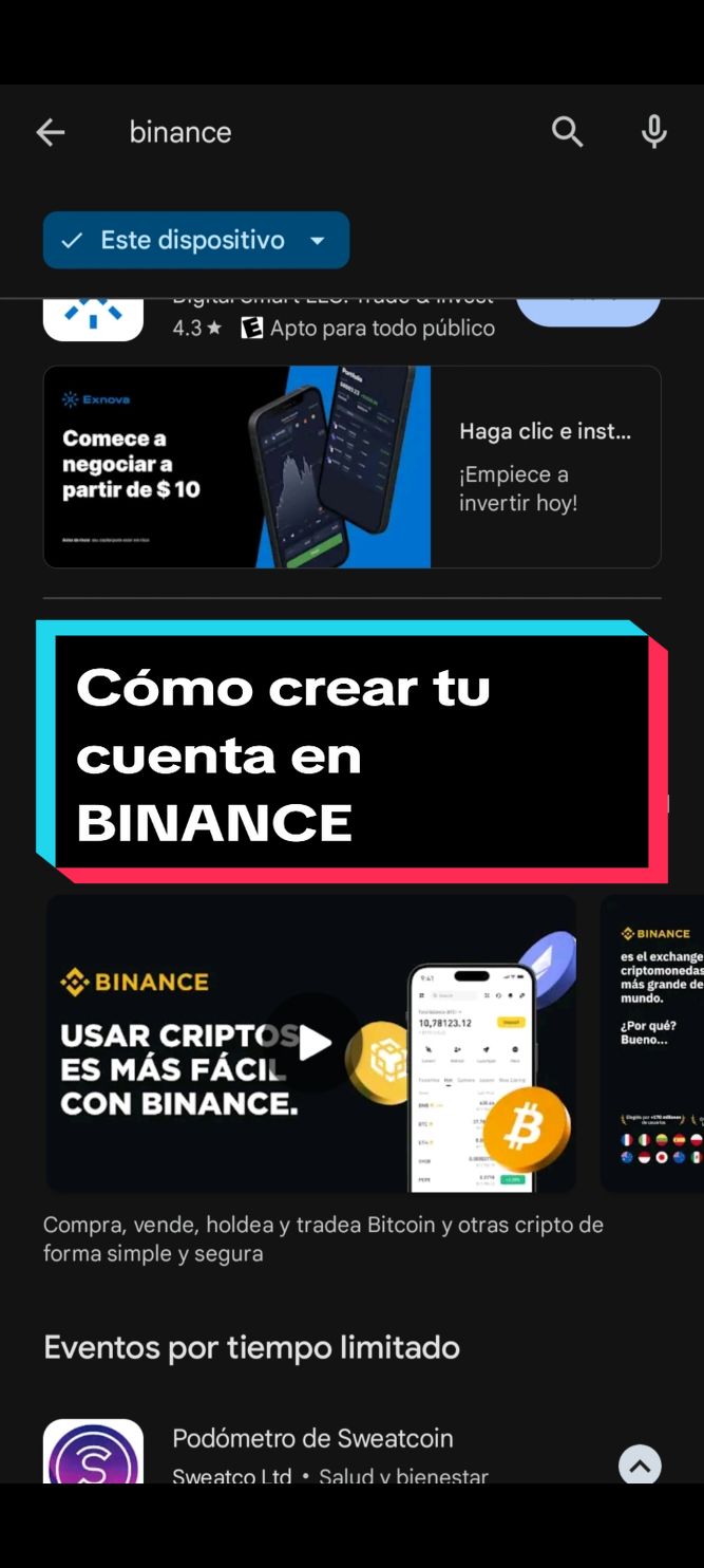 Paso a Paso para crear tu cuenta de Binance #fyppppppppppppppppppppppp #tecnologia #binance #inversiones 