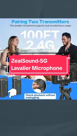 ZealSound V7 Pro Wireless Lavalier Microphone for iPhone, iPad & Android, 2 Pack Lapel Clip on Mic for Video Recording, Vlogging, Noise Cancel, 15-Hour Battery, 49ft Transmission Range #lavaliermicrophone #wireless #foryou #TikTokMadeMeBuyIt #rookiet #tiktokshoplifestyle #tiktokshopsgsale #tiktokshopsg #weeklywedrush #createtowin #tiktoksingapore #sgbrandweek #fyp 