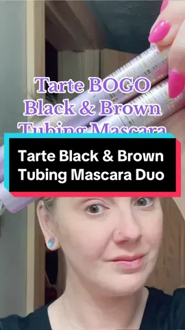 Black Mascara is usually my go-to, but Tarte has a Black and Brown Duo that’s BOGO so we’re giving Brown Mascara a try!   The Black Mascara is definitely more dramatic, while the Brown Mascara I think makes my eyes look bigger and brighter.  Brown might be my new go-to!  Which do you prefer? #tarte #tartecosmetics #tubingmascara #blackmascara #brownmascara #affordablemakeup #worthitmakeup 