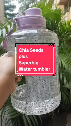 Yehey.. !! Chia seeds plus my FAVORITE water tumbler.  #chia #water #chiawater #tumbler 