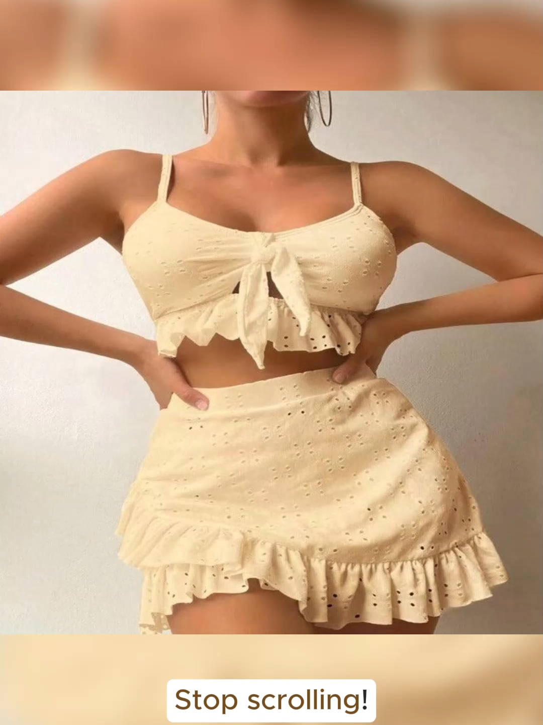 3pcs Beach Bikini With Skirt Fashion Ruffle Design want @glooosystore #uk #new #2024 #tiktok #trending #trend #travel #holiday #Summer #beach #party #Love #women #fashion #friends #fun #bikini