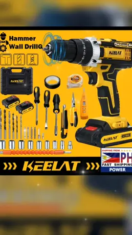 New KEELAT 21V Cordless Drill 25pcs Set  Portable  Electric Impact Hammer 2 Battery Rechargeable Screwdriver Power Tools Set  multipurposeset [ KCD005 ] Only ₱1,452.84 - 1,676.84! #screwdrivertoolset #cordlessdrill #portableelectricdrill #electricimpacthammer #householditems #constructiontools #homerenovation #fyp #foryoupage #fypspotted #seo 