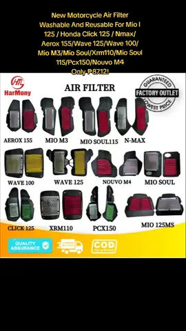 New Motorcycle Air Filter Washable And Reusable For Mio I 125 / Honda Click 125 / Nmax/Aerox 155/Wave 125/Wave 100/Mio M3/Mio Soul/Xrm110/Mio Soul 115/Pcx150/Nouvo M4 Only ₱87.12!#tiktokaffiliate #highlight #legit💯 #followers #tiktokworld #trending #foryourspotted #bicycle #motorcycles #fyp #assesories 