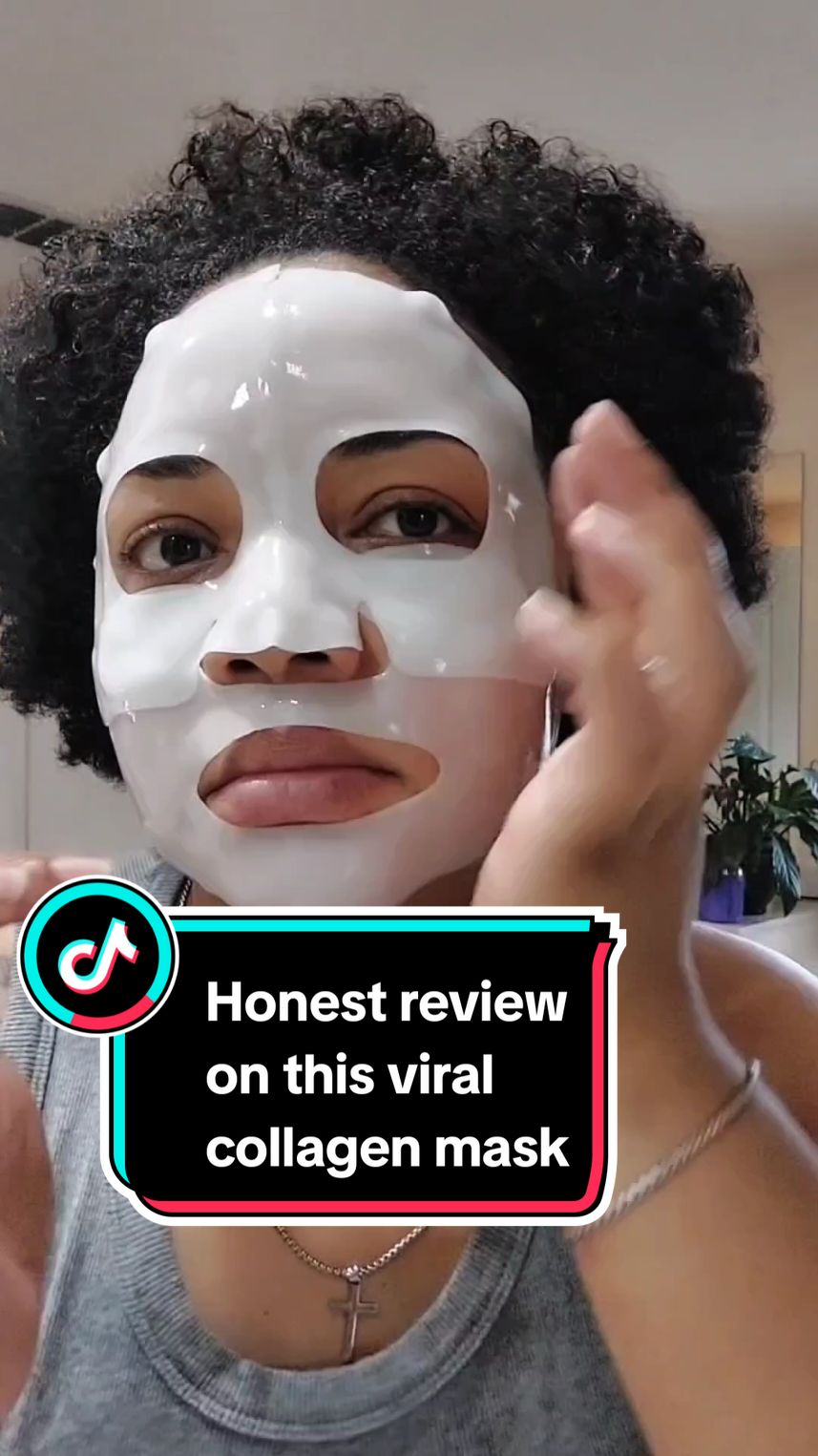 I had to try this viral collagen face mask and it did not disappoint #skincareroutine #skincare #collagenviral #collagenmask #viraltiktok #fypage 