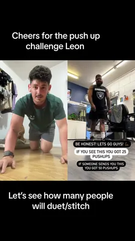 #duet with @Leon | Transformation Coach #tiktokchallenge  Thanks for turning duet/stitch on lets see who else does it 💪 hopefully see you down musclehut soon for more challenges 👌 #pushupchallenge #pushup #GymTok #teamlevett #musclehut 