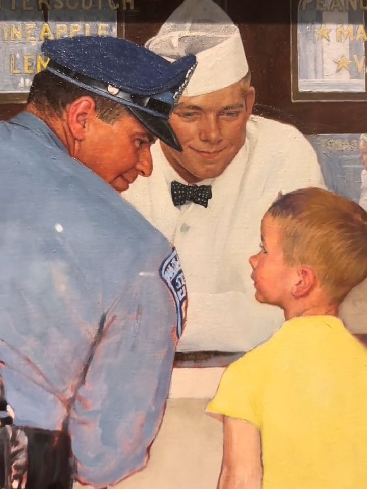 Incredible details in Norman Rockwell's study for his final painting, 