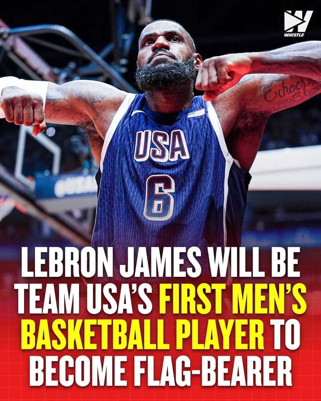 LeBron James will lead Team USA in the Paris Olympics opening ceremony! 🙌  #fyp #explore #teamusa #olympics #parisolympics2024 #basketball #lebron #lebronjames #hoops #bball #NBA #basketballtiktok #olympics2024 