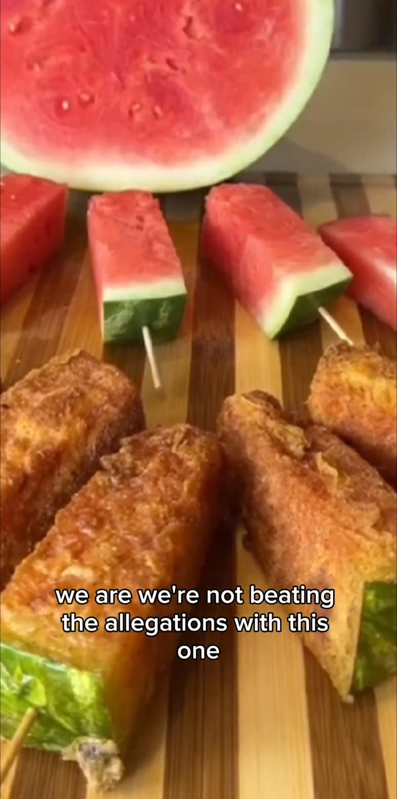CHICKEN FRIED WATERMELON.  FELLAS WE CAN'T BEAT THE ALLEGATIONS LIKE THIS!!! #cameraman #badcooking #comedy #meme #funny #cooking #food #thevoidcafe 
