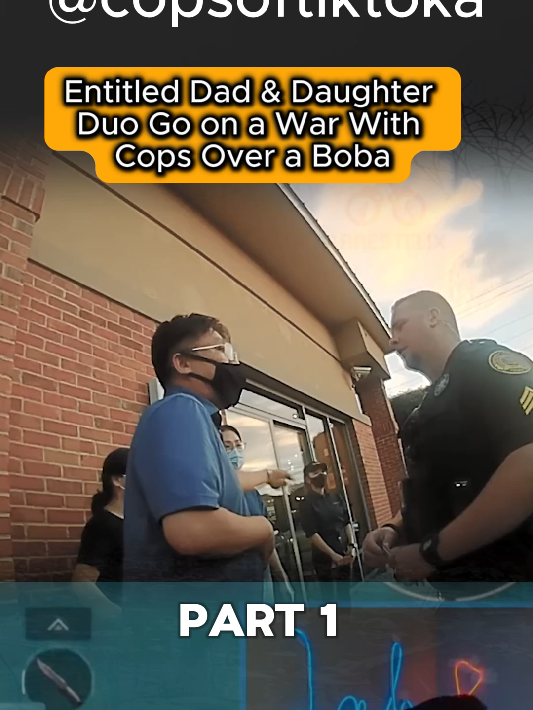 Entitled Dad & Daughter Duo Go on a War With Cops Over a Boba #cops #copsoftiktok #police #policeofficer #copsontiktok #lawenforcement #viral #usa