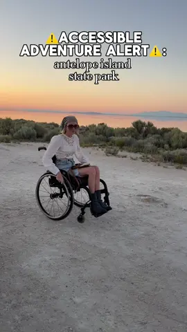 ⚠️accessible adventure alert⚠️: antelope island state park 🦬♿️🌅 It’s a new series highlighting the dreamiest accessible adventures around the world!  When I travel some of my favorite spots to visit are State and National parks. Not only are they each beautiful and unique, but they generally each have at least a few accessible areas in them.  Most parks have their accessible locations listed online, but if you are at the park and need help locating accessible locations, always visit the visitor center and they can help direct you (they also have secret insider bison locations). This park also is home to amazing views of the Great Salt Lake! Almost all viewpoints are able to be seen from your car as well! @chronicallymomaging and I call viewing things from the car parking lotting 😂 Although the lake itself isn’t accessible, they have a viewing platform that is along with a few other accessible or paved viewing areas. Even at the locations that aren’t accessible, there is generally hard packed dirt, making it possible for me personally to explore most spots. Did you know Antelope Island State Park doesn’t actually have any Antelope?? They are home to a bunch of bison, pronghorn, big horn sheep, tons of birds, and other fun critters.  Promise me one thing, if you are at the park you will stay for the entire sunset into twilight. It’s such a magical experience. I honestly couldn’t wipe the smile off my face.  This once in a lifetime experience is a can’t miss accessible opportunity if you ask me!  Make sure you follow to get the latest accessible adventure alerts! @visitsaltlake @visitutah  Image Description: Cienna, a blonde haired white woman explores the accessibility of antelope island state park including the great salt lake, viewing areas, sunsets, and bison #BabeWithAMobilityAid #Disability #DisabledAndCute #ChronicIllness #chronicpain #InvisibleIllness #ROHHAD #RareDisease #Dysautonomia #lupus #Migraine #PeriodicParalysis #Travel #Wheelchair#TravelBug #TravelGram #TravelBlogger#VisitUtah #AccessibleTravel #FemaleTraveler  #MentalHealth #TerminalIllness #DisabledJoy #bison #AntelopeIslandStatePark #SaltyGirl #SLC #VisitSaltLake #SaltLakeCity