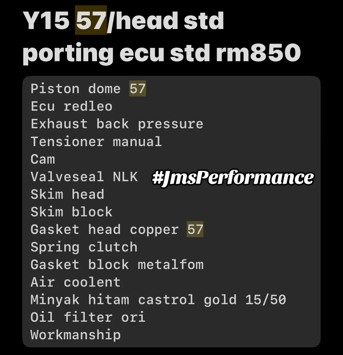 List baru JmsPerformance 2024✅🏁Pape rojerr geng Kalau dh ada ecu dan lain2 just tolak2  #jmsperformance #Pomenkampung 